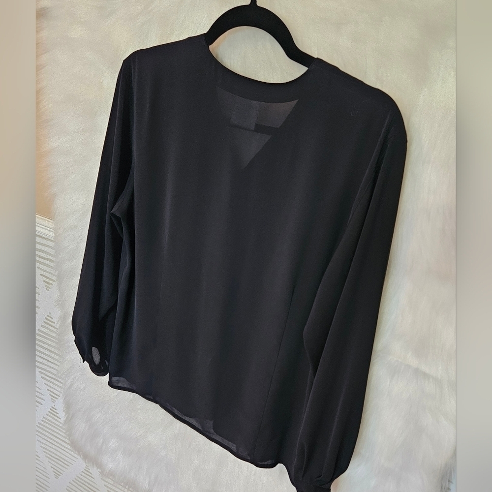 Jones New York Petite Classic Sheer Button Up Blouse - Picture 7 of 8